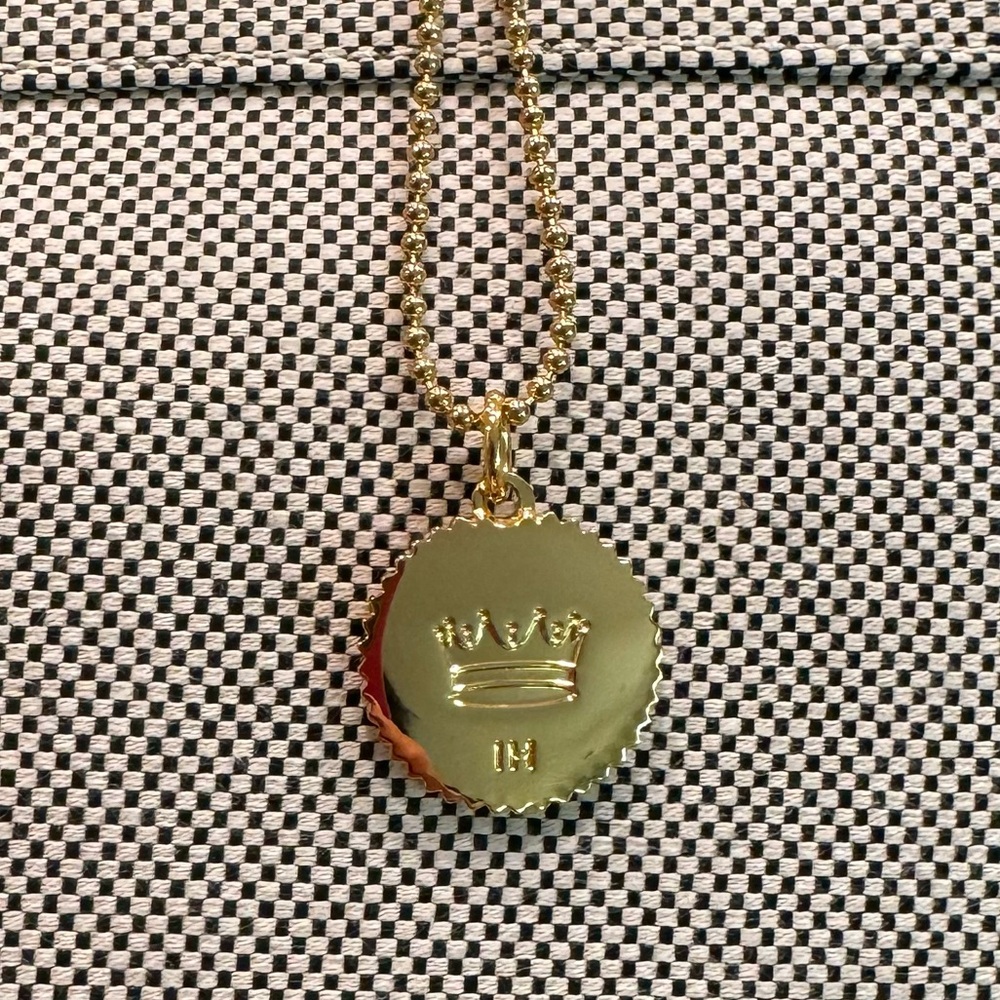 India Hicks CrownToken and gold plated bead chain necklace $80
